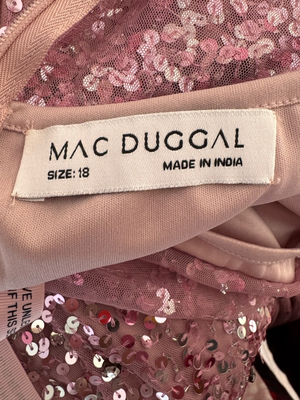 NEW MAC DUGGAL High Neck Short Sleeve Sequin Embellished Gown Sz: 18 #93909 - Picture 10 of 13